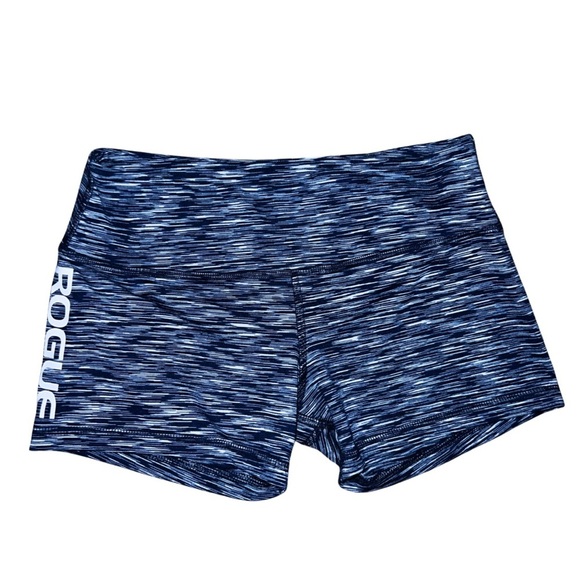 Rogue Fitness Crossfit Shorts Blue Heathered Biker Shorts Size Medium - Picture 1 of 6